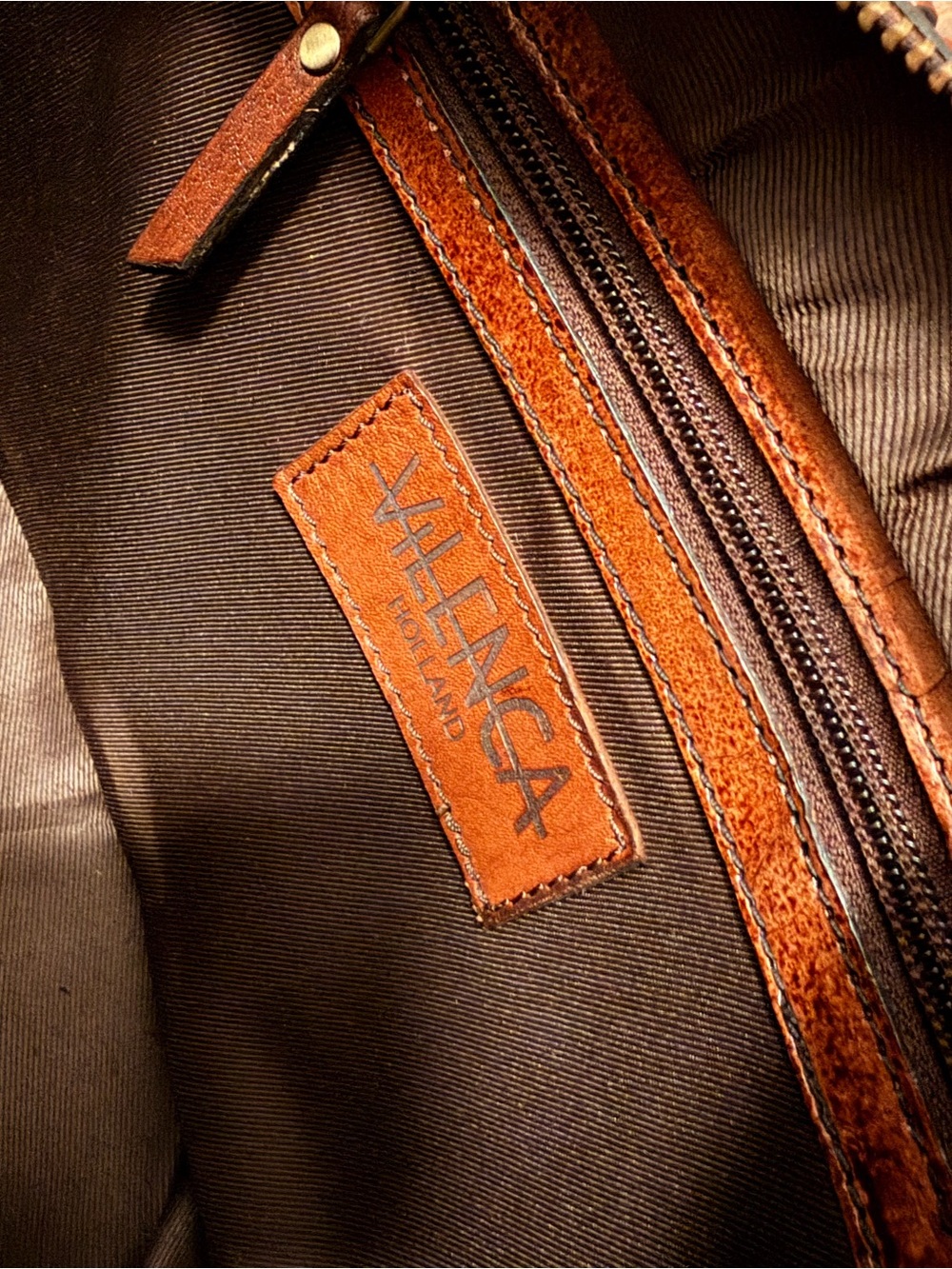 Tooled Leather Shoulder Bag in Brown by Vilenca - Picture 7 of 8